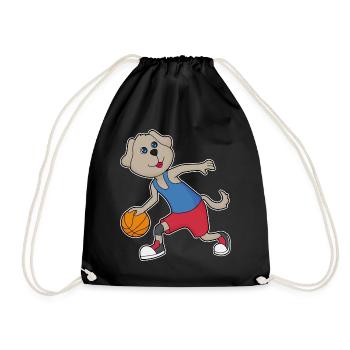 Hund Basketballspieler Basketball - Turnbeutel - Schwarz - Vorne