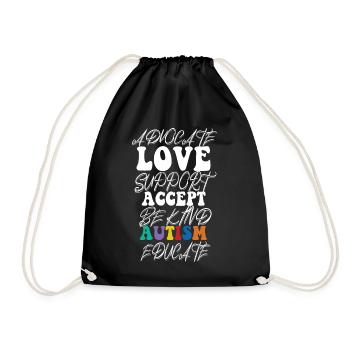 Plaidoyer Amour Soutien Accepter Soyez gentil - Sac de sport léger - noir - Devant