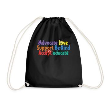 Plaidoyer Amour Soutien Accepter Soyez gentil - Sac de sport léger - noir - Devant