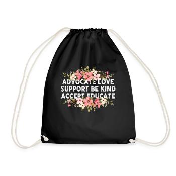 Plaidoyer Amour Soutien Accepter Soyez gentil - Sac de sport léger - noir - Devant