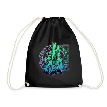 Valhalla Wolf Odin Runes Boussole nordique - Sac de sport léger - noir - Devant