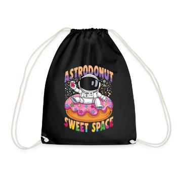 Astrondonut Sweet Space für einen Astronauten mit - Turnbeutel - Schwarz - Vorne