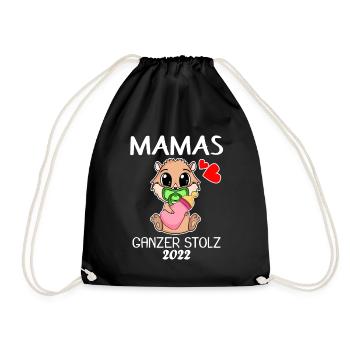 Baby 2022 - Geburt Schwanger 2022 - Baby Tochter - Turnbeutel - Schwarz - Vorne