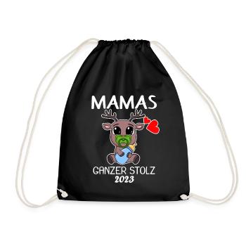 Baby 2023 - Geburt Schwanger 2023 - Baby Junge - Turnbeutel - Schwarz - Vorne