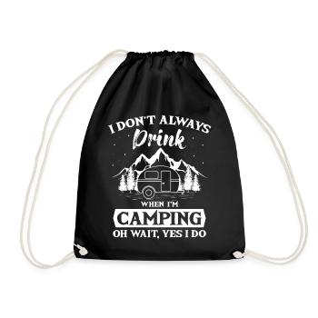 Je ne bois pas toujours en camping camping-car Zelten - Sac de sport léger - noir - Devant