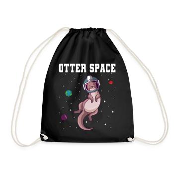 Otter Weltraum Sonnensystem Planeten Astronaut - Turnbeutel - Schwarz - Vorne