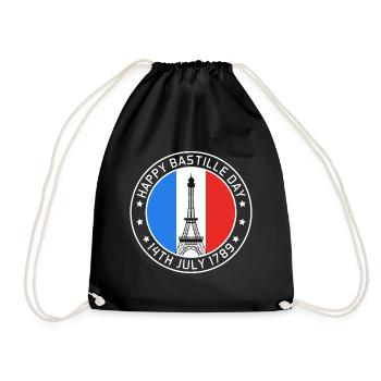Paris Happy Holiday France Eiffel Tower Sou - Drawstring Bag - black - Front