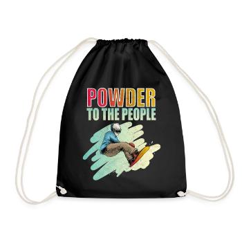 Powder To The People Snowboarding - Drawstring Bag - black - Front