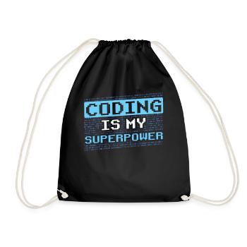 Le codage est mon programmeur codeur superpuissant - Sac de sport léger - noir - Devant