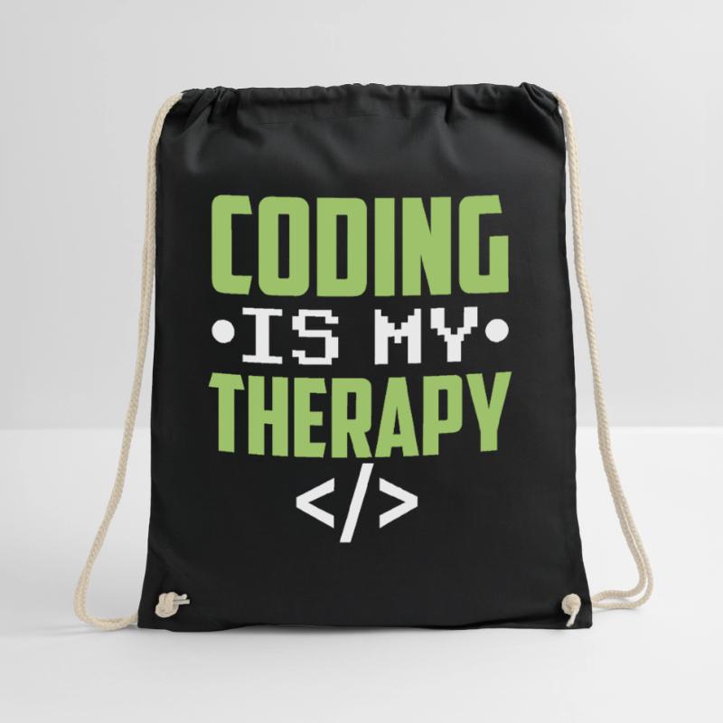 Programmieren Ist Meine Therapie Coder Code Coding Turnbeutel
