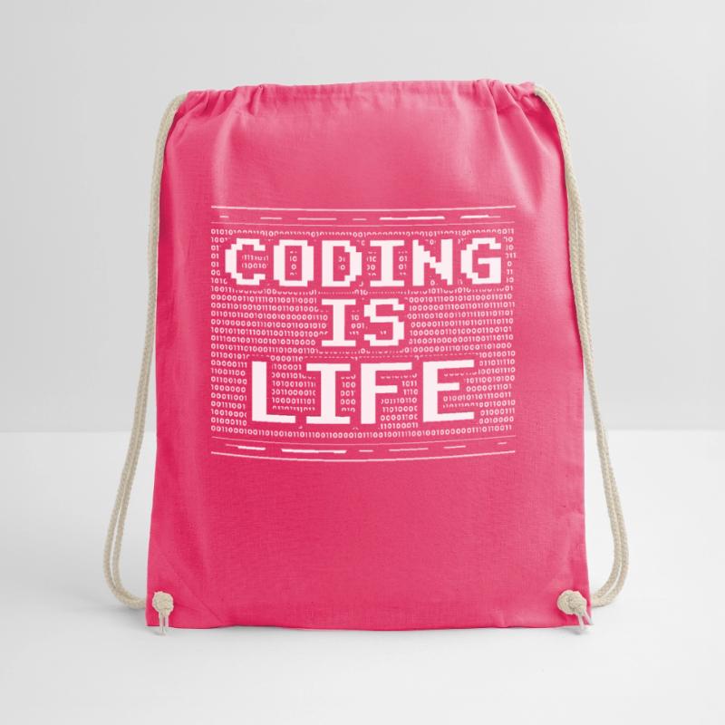 Coding is Life Coder Code Programmer Drawstring Bag
