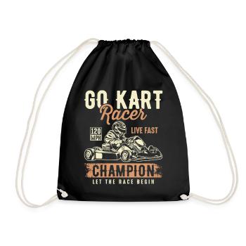 Kart-Champion Racer Go-Kart-Rennen Go-Kart-Rennstr - Turnbeutel - Schwarz - Vorne