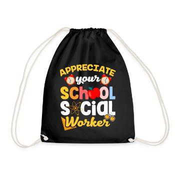 Appréciez votre école Travailleur social Profession scolaire - Sac de sport léger - noir - Devant