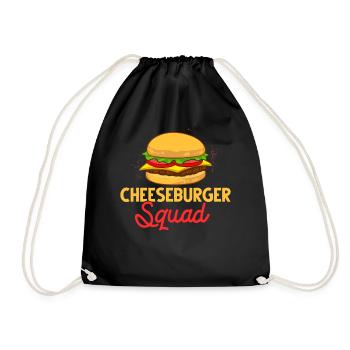 Cheeseburger Cheese Sandwich Hamburger - Drawstring Bag - black - Front
