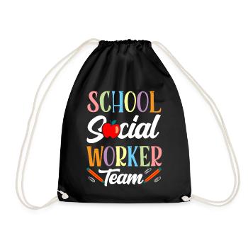 Équipe de travailleurs sociaux en milieu scolaire Travail social scolaire - Sac de sport léger - noir - Devant