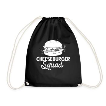Cheeseburger Cheese Sandwich Hamburger - Drawstring Bag - black - Front