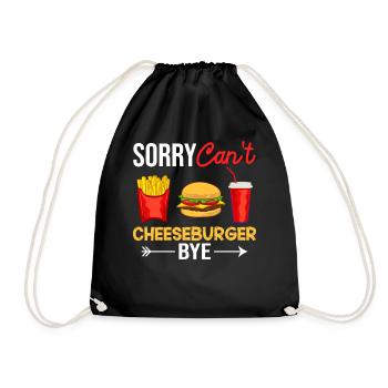 Cheeseburger Cheese Sandwich Hamburger - Drawstring Bag - black - Front