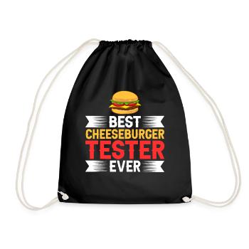 Cheeseburger Cheese Sandwich Hamburger - Drawstring Bag - black - Front