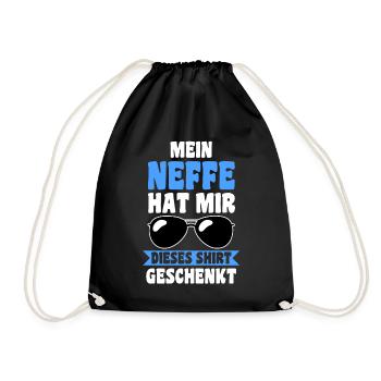 Patenonkel Neffe Pate Onkel - Turnbeutel - Schwarz - Vorne