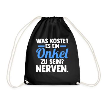 Patenonkel Pate Onkel - Turnbeutel - Schwarz - Vorne