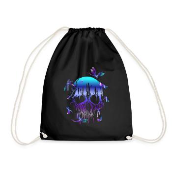 Libellule crâne - Sac de sport léger - noir - Devant