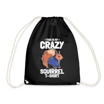 This Is My Crazy Squirrel Shirt - Funny Squirrel L - Turnbeutel - Schwarz - Vorne