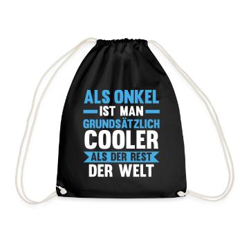 Patenonkel Pate Onkel - Turnbeutel - Schwarz - Vorne