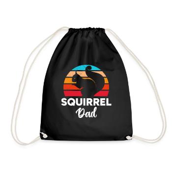Squirrel Daddy Squirrel Dad Squirrel Owner - Drawstring Bag - black - Front