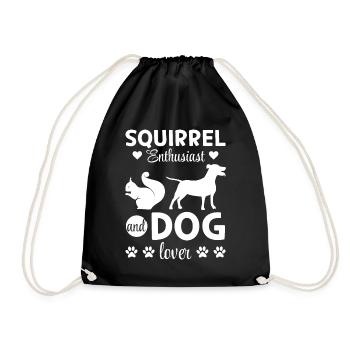 Squirrel Enthusiast and Dog Lover - Squirrel Lover - Drawstring Bag - black - Front