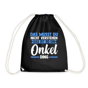 Patenonkel Pate Onkel - Turnbeutel - Schwarz - Vorne