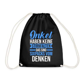 Patenonkel Pate Onkel - Turnbeutel - Schwarz - Vorne