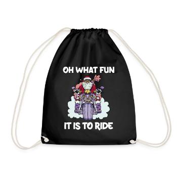 Biker Santa Motorrad Frohe Weihnachtsfeiertage - Turnbeutel - Schwarz - Vorne