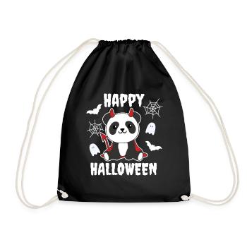 Panda Joyeux Halloween Mignon Devil Enfants Costume - Sac de sport léger - noir - Devant