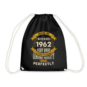 Novembre 1962 Millésime anniversaire - Sac de sport léger - noir - Devant