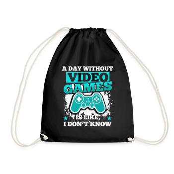A Day Without Video Games Player Gamer - Drawstring Bag - black - Front