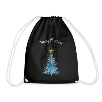 Merry Christmas Christmas Tree Merry Christmas - Drawstring Bag - black - Front