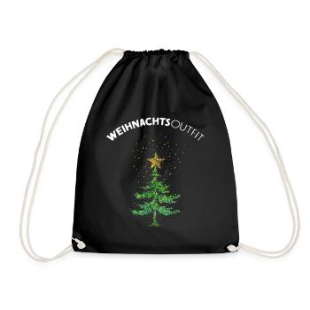 Weihnachtsbaum Christbaum Weihnachtsstern - Turnbeutel - Schwarz - Vorne