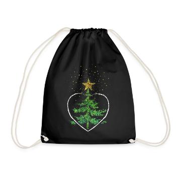 Coeur de sapin de Noël Poinsettia - Sac de sport léger - noir - Devant