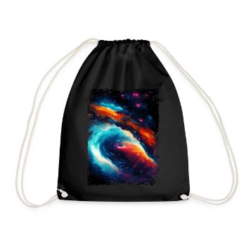 Blaues rotes Weltraum Galaxy Nebula Muster Stars - Turnbeutel - Schwarz - Vorne