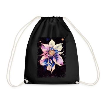 Bohemian FLOME Blumen Raum Illustration Boho - Turnbeutel - Schwarz - Vorne