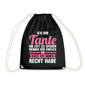 Patinntante Patin Tante - Turnbeutel - Schwarz - Vorne