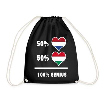 Hungary and the Netherlands Ingenious / Gift - Drawstring Bag - black - Front