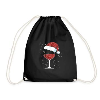 Wine Lovers Noël Chapeau de Noël Tenue Noël - Sac de sport léger - noir - Devant