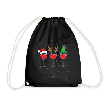 Wine Lovers Noël Chapeau de Noël Tenue Noël - Sac de sport léger - noir - Devant