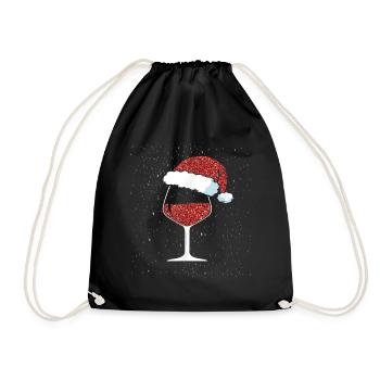Wine Lovers Noël Chapeau de Noël Tenue Noël - Sac de sport léger - noir - Devant