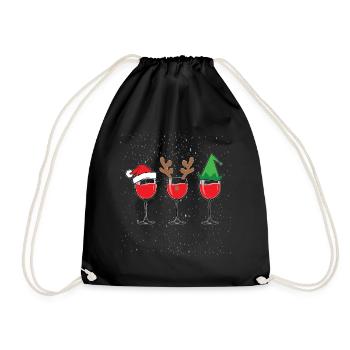 Wine Lovers Noël Chapeau de Noël Tenue Noël - Sac de sport léger - noir - Devant