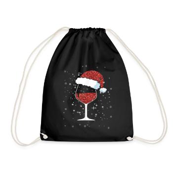 Wine Lovers Noël Chapeau de Noël Tenue Noël - Sac de sport léger - noir - Devant