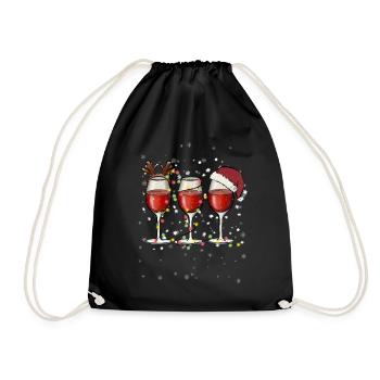 Wine Lovers Noël Chapeau de Noël Tenue Noël - Sac de sport léger - noir - Devant