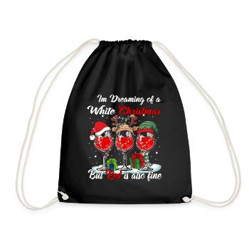 I'm Dreaming of a White Christmas but Red is also - Drawstring Bag - black - Front