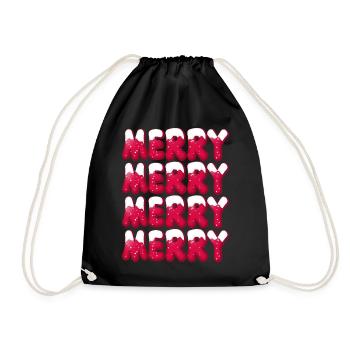 Noël Merry-Christmas Typographie Merry Merry - Sac de sport léger - noir - Devant